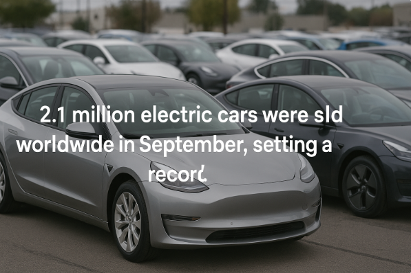 2.1 Million Electric Cars Were Sold Worldwide in September, Setting a Record
